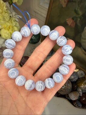 HQ Blue Lace Agate Bracelet: B1287